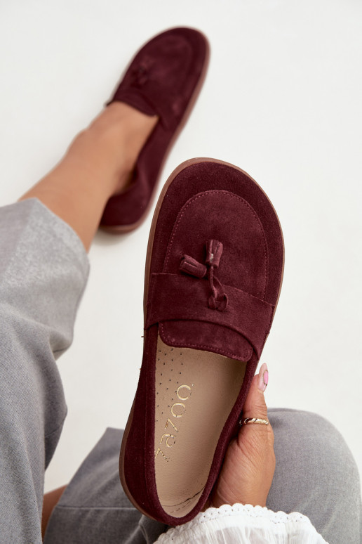 Pele Mocassins de camurça Typu Barefoot Zazoo 322 Borgonha