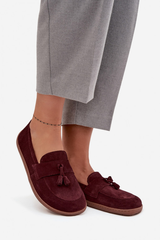 Pele Mocassins de camurça Typu Barefoot Zazoo 322 Borgonha