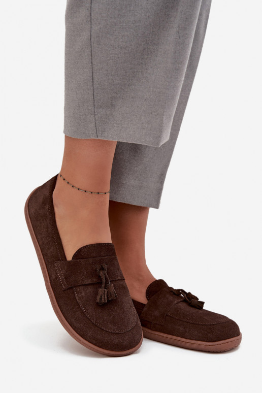 Pele Mocassins de camurça Typu Barefoot Zazoo 322 CzekoladoParae