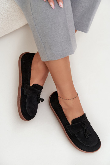 Pele Mocassins de camurça Typu Barefoot Zazoo 322 cor preta