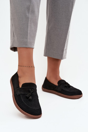 Pele Mocassins de camurça Typu Barefoot Zazoo 322 cor preta 2