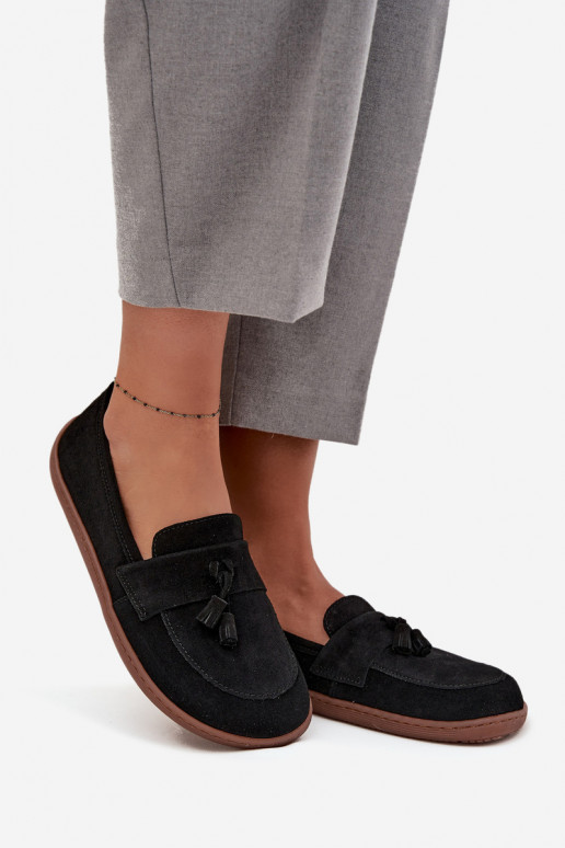 Pele Mocassins de camurça Typu Barefoot Zazoo 322 cor preta