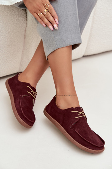 sapato Feminino Typu BarefootHabilitadoturalnego de camurçau Zazoo 327 Borgonha