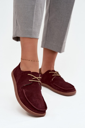 sapato Feminino Typu BarefootHabilitadoturalnego de camurçau Zazoo 327 Borgonha 2