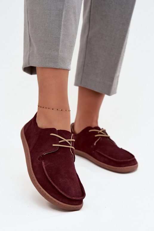 sapato Feminino Typu BarefootHabilitadoturalnego de camurçau Zazoo 327 Borgonha