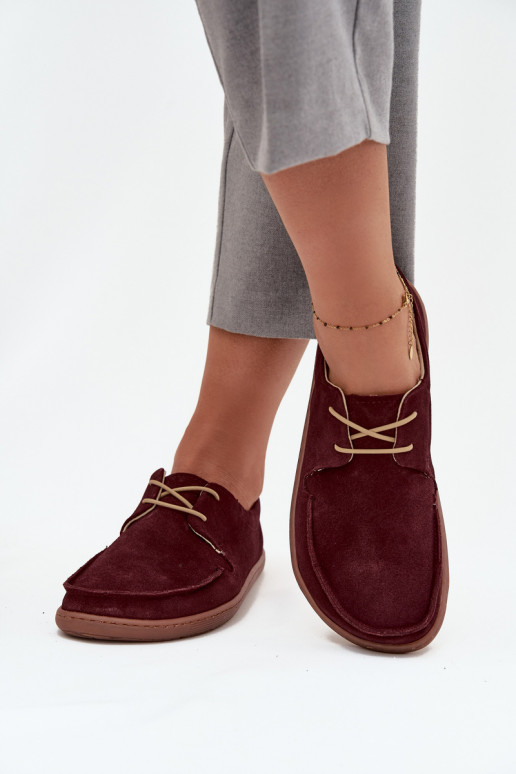 sapato Feminino Typu BarefootHabilitadoturalnego de camurçau Zazoo 327 Borgonha