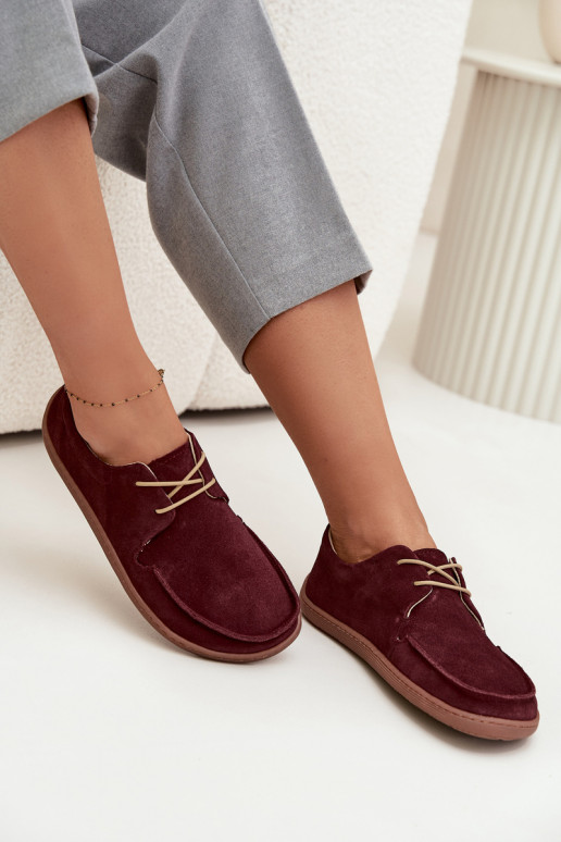 sapato Feminino Typu BarefootHabilitadoturalnego de camurçau Zazoo 327 Borgonha