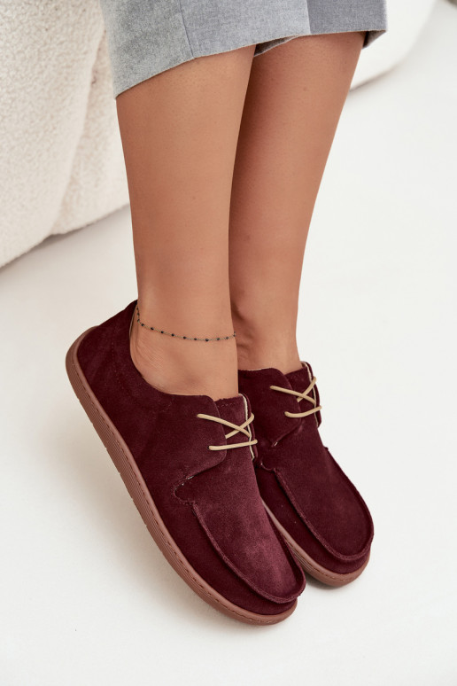 sapato Feminino Typu BarefootHabilitadoturalnego de camurçau Zazoo 327 Borgonha