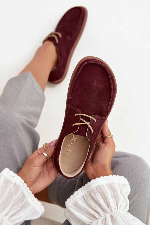 sapato Feminino Typu BarefootHabilitadoturalnego de camurçau Zazoo 327 Borgonha