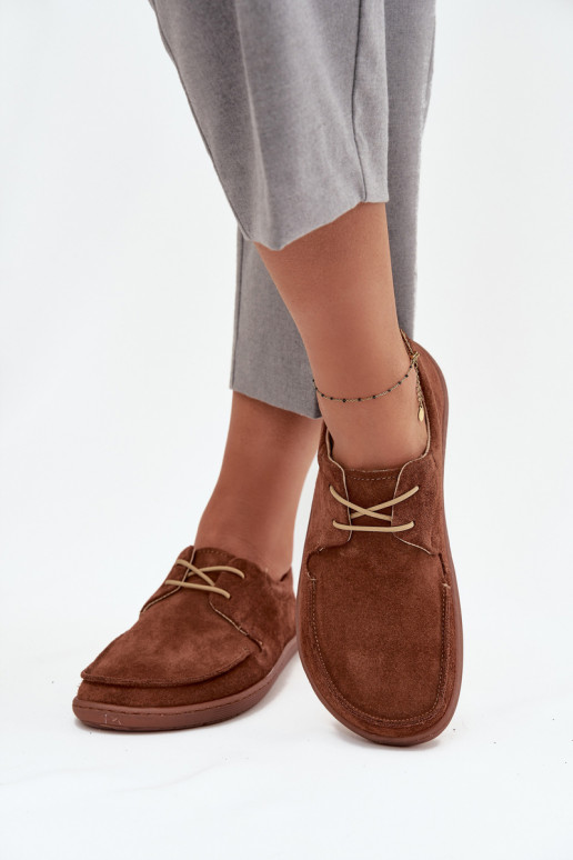 sapato Feminino Typu BarefootHabilitadoturalnego de camurçau Zazoo 327 cor marrom