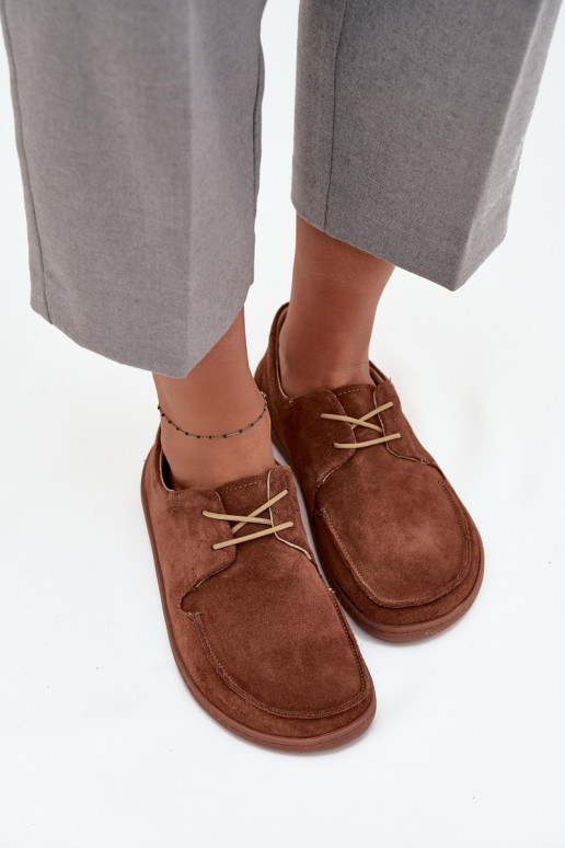 sapato Feminino Typu BarefootHabilitadoturalnego de camurçau Zazoo 327 cor marrom