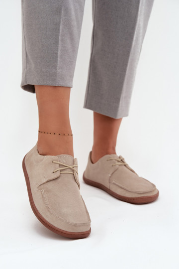 sapato Feminino Typu BarefootHabilitadoturalnego de camurçau Zazoo 327 cor de marfim 2