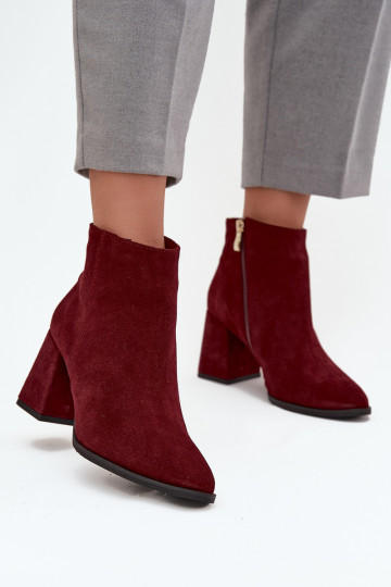 BotasHabilitadoturalnego de camurçau Obcas Słupek aquecimento Borgonha Zazoo 3128 2