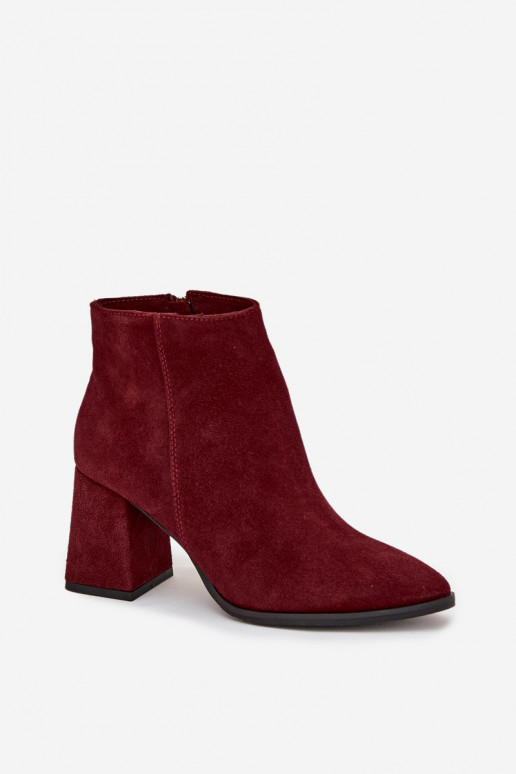 BotasHabilitadoturalnego de camurçau Obcas Słupek aquecimento Borgonha Zazoo 3128