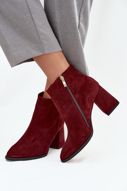 BotasHabilitadoturalnego de camurçau Obcas Słupek aquecimento Borgonha Zazoo 3128