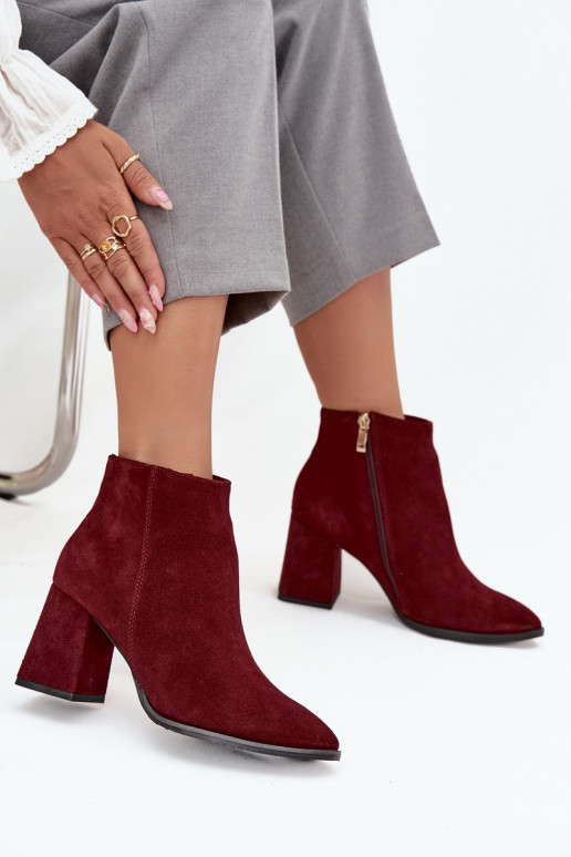 BotasHabilitadoturalnego de camurçau Obcas Słupek aquecimento Borgonha Zazoo 3128