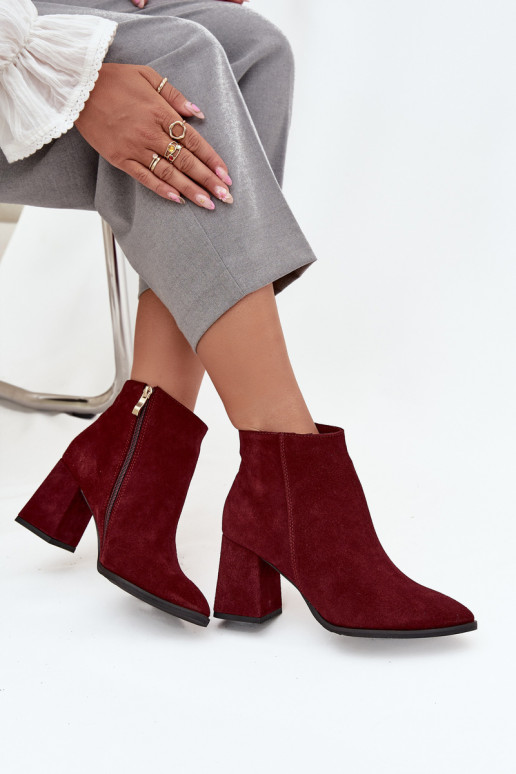 BotasHabilitadoturalnego de camurçau Obcas Słupek aquecimento Borgonha Zazoo 3128