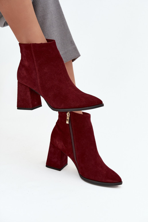 BotasHabilitadoturalnego de camurçau Obcas Słupek aquecimento Borgonha Zazoo 3128