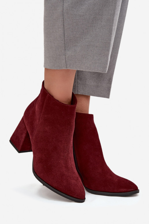 BotasHabilitadoturalnego de camurçau Obcas Słupek aquecimento Borgonha Zazoo 3128