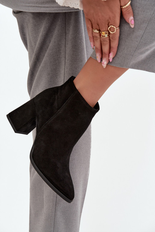 BotasHabilitadoturalnego de camurçau Obcas Słupek aquecimento cor preta Zazoo 3128