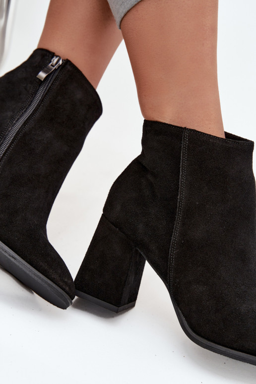 BotasHabilitadoturalnego de camurçau Obcas Słupek aquecimento cor preta Zazoo 3128