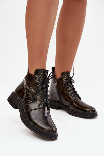 Pele com efeito verniz Botas femininas aquecimento Casal o castelo D&A LZ42-042 cor dourada