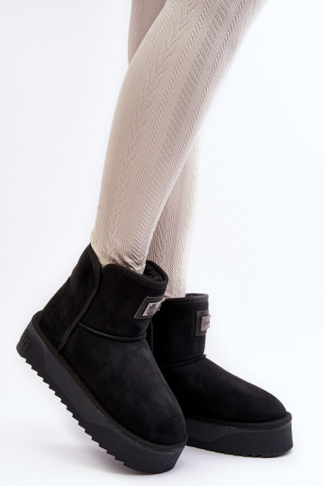 Vegano EModoodporne Botas de neve com uma plataforma D.Franklin DFSH371004 cor preta 2