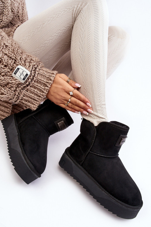 Vegano EModoodporne Botas de neve com uma plataforma D.Franklin DFSH371004 cor preta