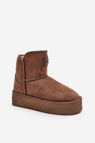 Vegano Botas de neve com uma plataforma D.Franklin DFSH371004 bege