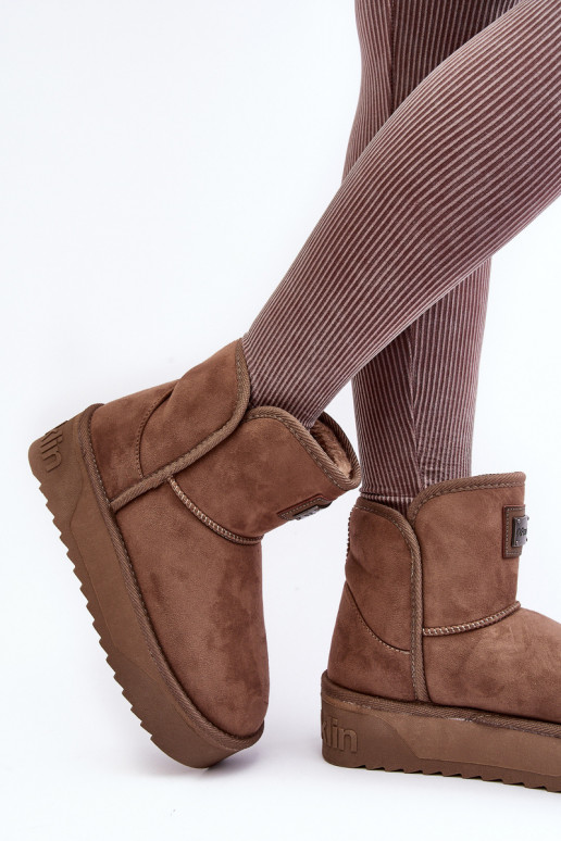 Vegano Botas de neve com uma plataforma D.Franklin DFSH371004 bege