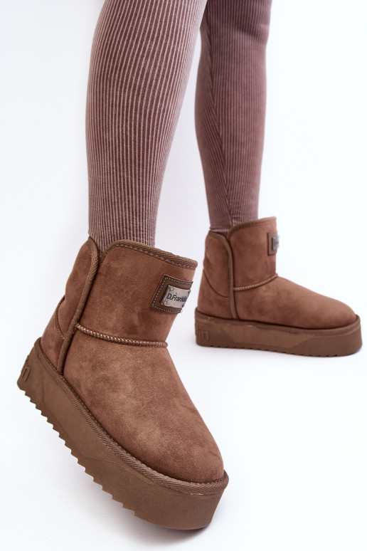 Vegano Botas de neve com uma plataforma D.Franklin DFSH371004 bege