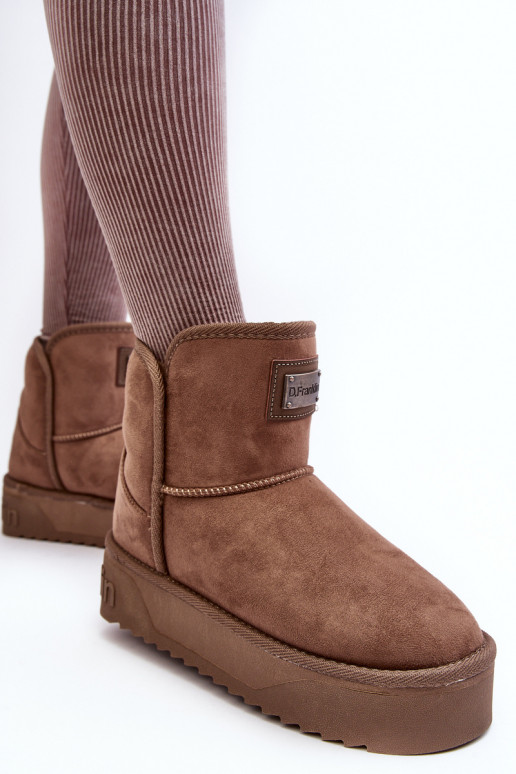 Vegano Botas de neve com uma plataforma D.Franklin DFSH371004 bege