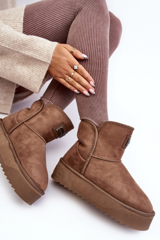 Vegano Botas de neve com uma plataforma D.Franklin DFSH371004 bege