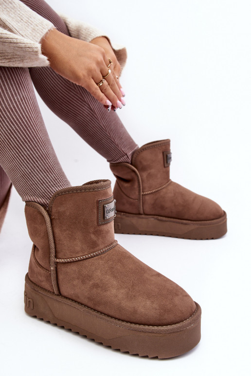 Vegano Botas de neve com uma plataforma D.Franklin DFSH371004 bege