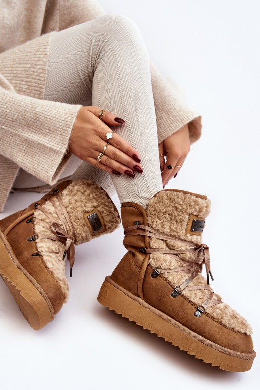 EModoodporne Botas de neve com uma plataforma Vegano D.Franklin DFSH370004 cor marrom