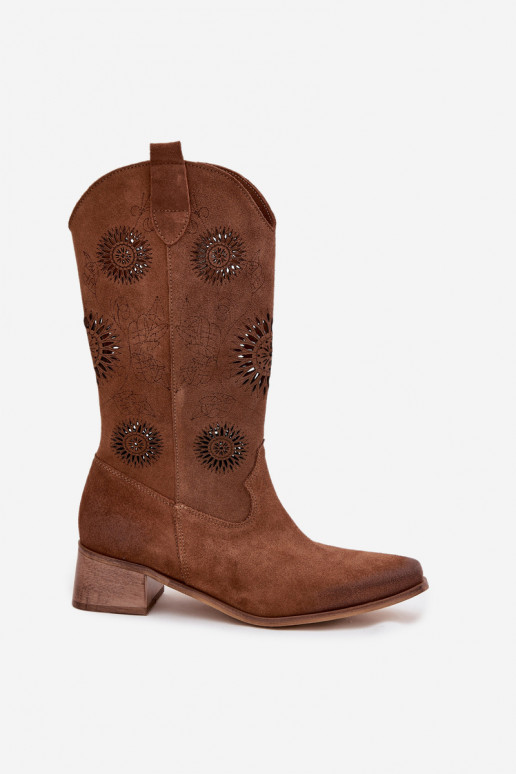 com elementos abertos botas femininasHabilitadoturalnego de camurçau Klocke Zazoo 3793 cor marrom