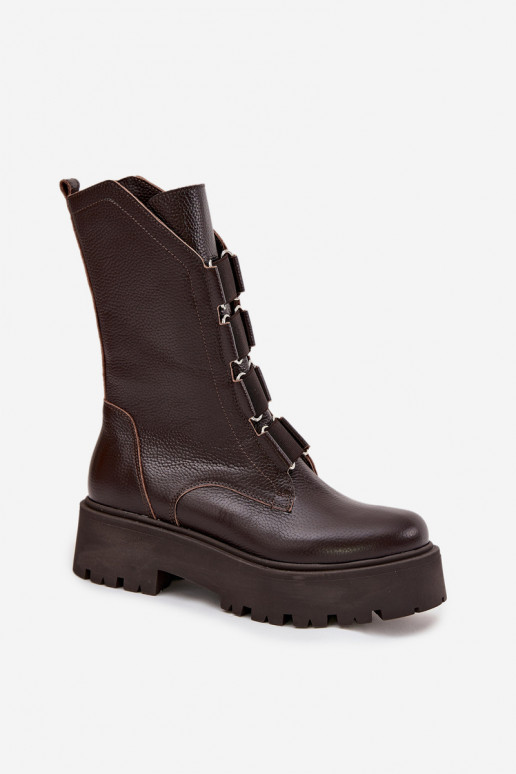Botas femininasHabilitadoturalnej Skóry com uma plataforma Zazoo 3795 CzekoladoParae Botas femininasHabilitadoturalnej Skóry com uma plataforma Zazoo 3795 CzekoladoParae