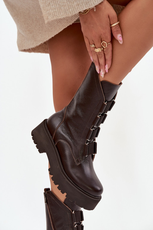 Botas femininasHabilitadoturalnej Skóry com uma plataforma Zazoo 3795 CzekoladoParae Botas femininasHabilitadoturalnej Skóry com uma plataforma Zazoo 3795 CzekoladoParae