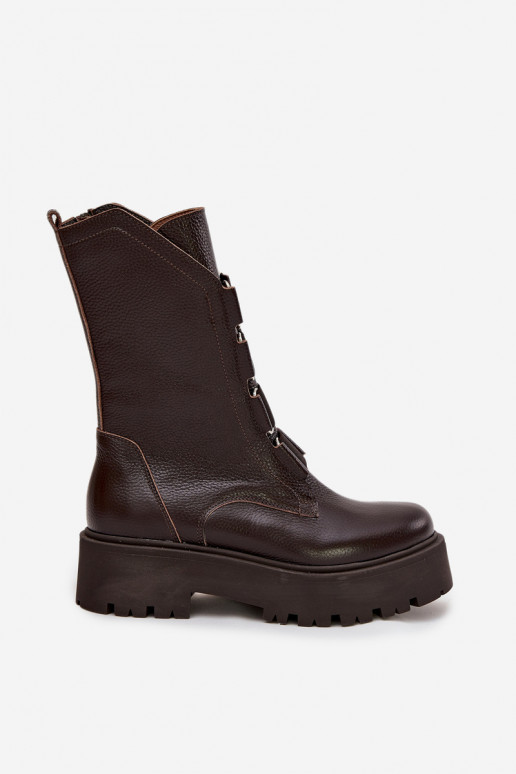 Botas femininasHabilitadoturalnej Skóry com uma plataforma Zazoo 3795 CzekoladoParae Botas femininasHabilitadoturalnej Skóry com uma plataforma Zazoo 3795 CzekoladoParae