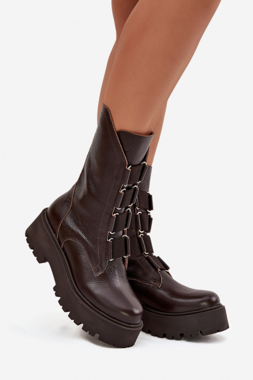 Botas femininasHabilitadoturalnej Skóry com uma plataforma Zazoo 3795 CzekoladoParae Botas femininasHabilitadoturalnej Skóry com uma plataforma Zazoo 3795 CzekoladoParae