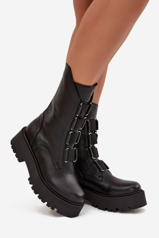 Botas femininasHabilitadoturalnej Skóry com uma plataforma Zazoo 3795 cor preta Botas femininasHabilitadoturalnej Skóry com uma plataforma Zazoo 3795 cor preta