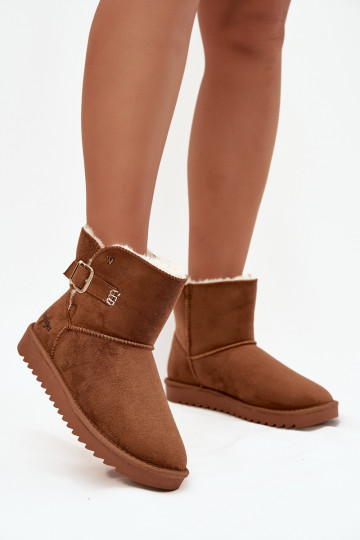 Botas de neve Feminino com fivelas EMrangler 20253091.37B cor marrom