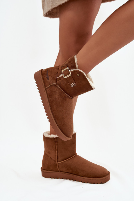 Botas de neve Feminino com fivelas EMrangler 20253091.37B cor marrom