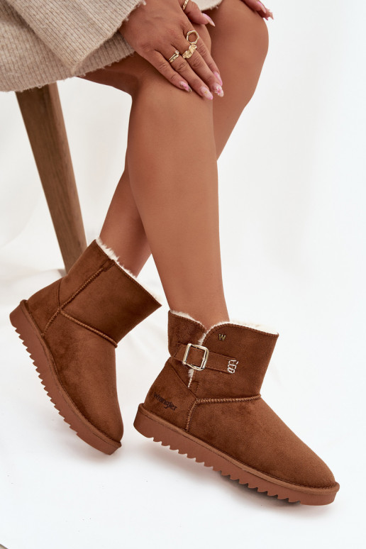 Botas de neve Feminino com fivelas EMrangler 20253091.37B cor marrom