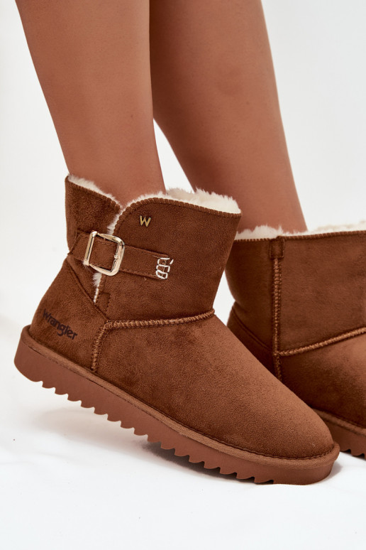 Botas de neve Feminino com fivelas EMrangler 20253091.37B cor marrom