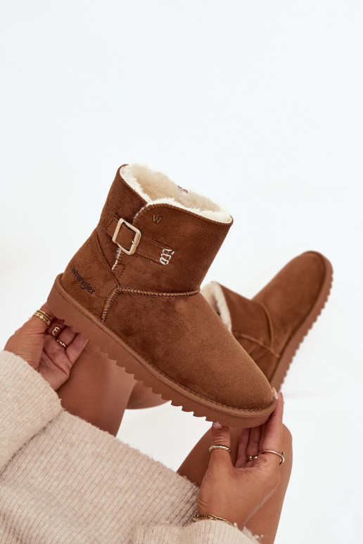 Botas de neve Feminino com fivelas EMrangler 20253091.37B cor marrom