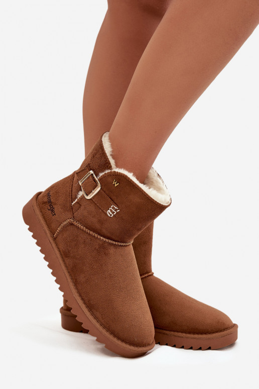 Botas de neve Feminino com fivelas EMrangler 20253091.37B cor marrom