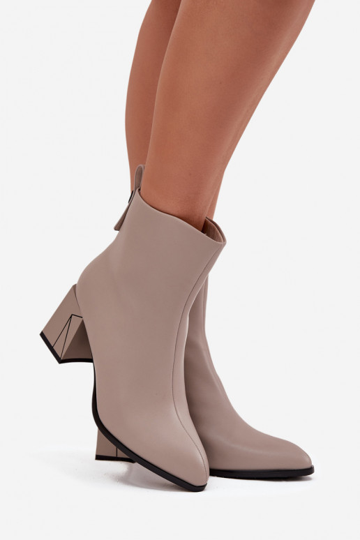 aquecimento Botas com saltoHabilitadoturalnej Skóry Vinceza 66812 cor cinza