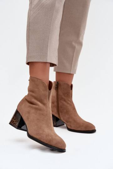 Botas femininasHabilitadoturalnego de camurçau com salto aquecimento Vinceza 66806 cor marrom 2