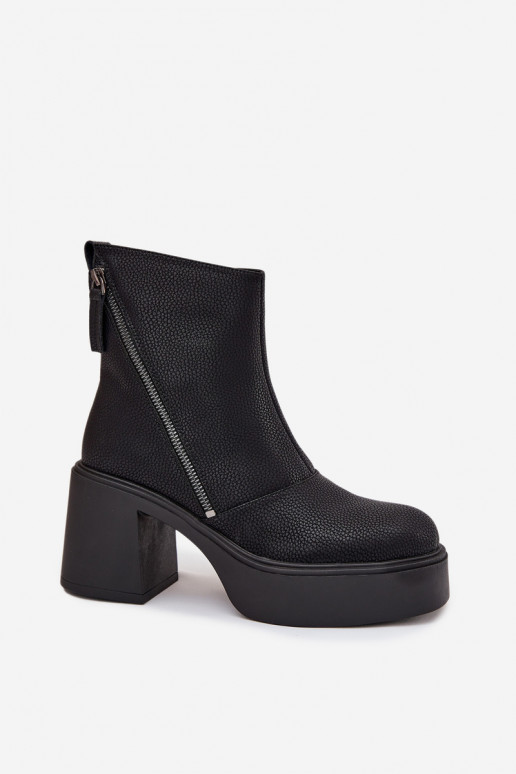 Pele aquecimento Botas femininas e plataforma Vinceza 66831 cor preta